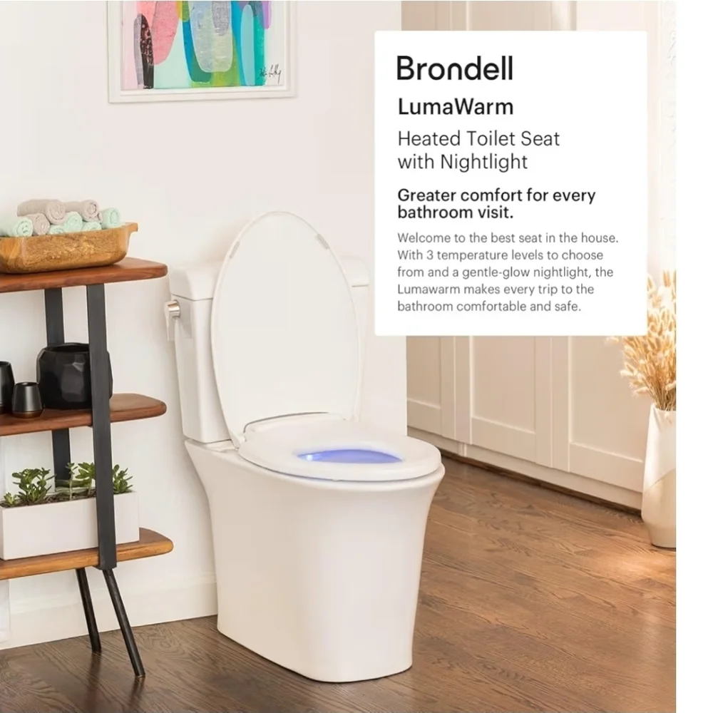 Brondell L60-RW LumaWarm Heated Toilet Seat with Night Light, Round Seat - Picture 8 of 11